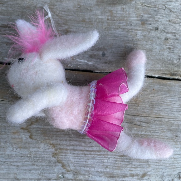 Pier 1 Felted bunny rabbit spring Easter tree ornament ballerina - Picture 2 of 6